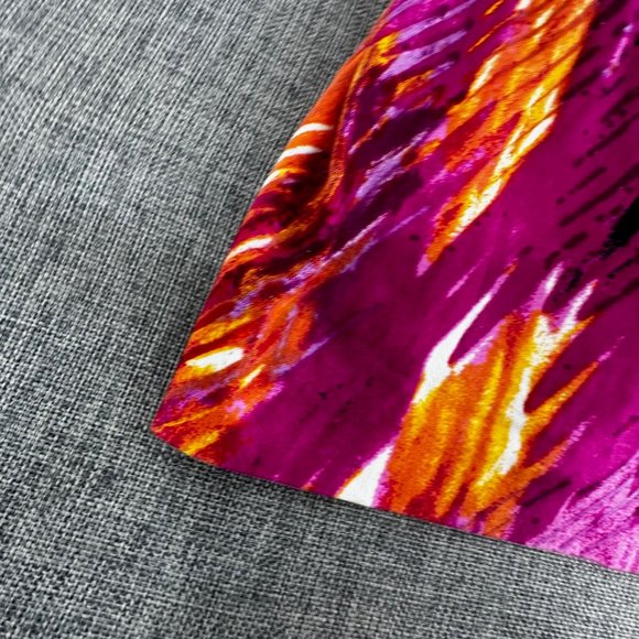 Bisou Bisou Michele Bohbot Strapless Dress Size 4 Cotton Spandex Purple Yellow - Picture 6 of 14